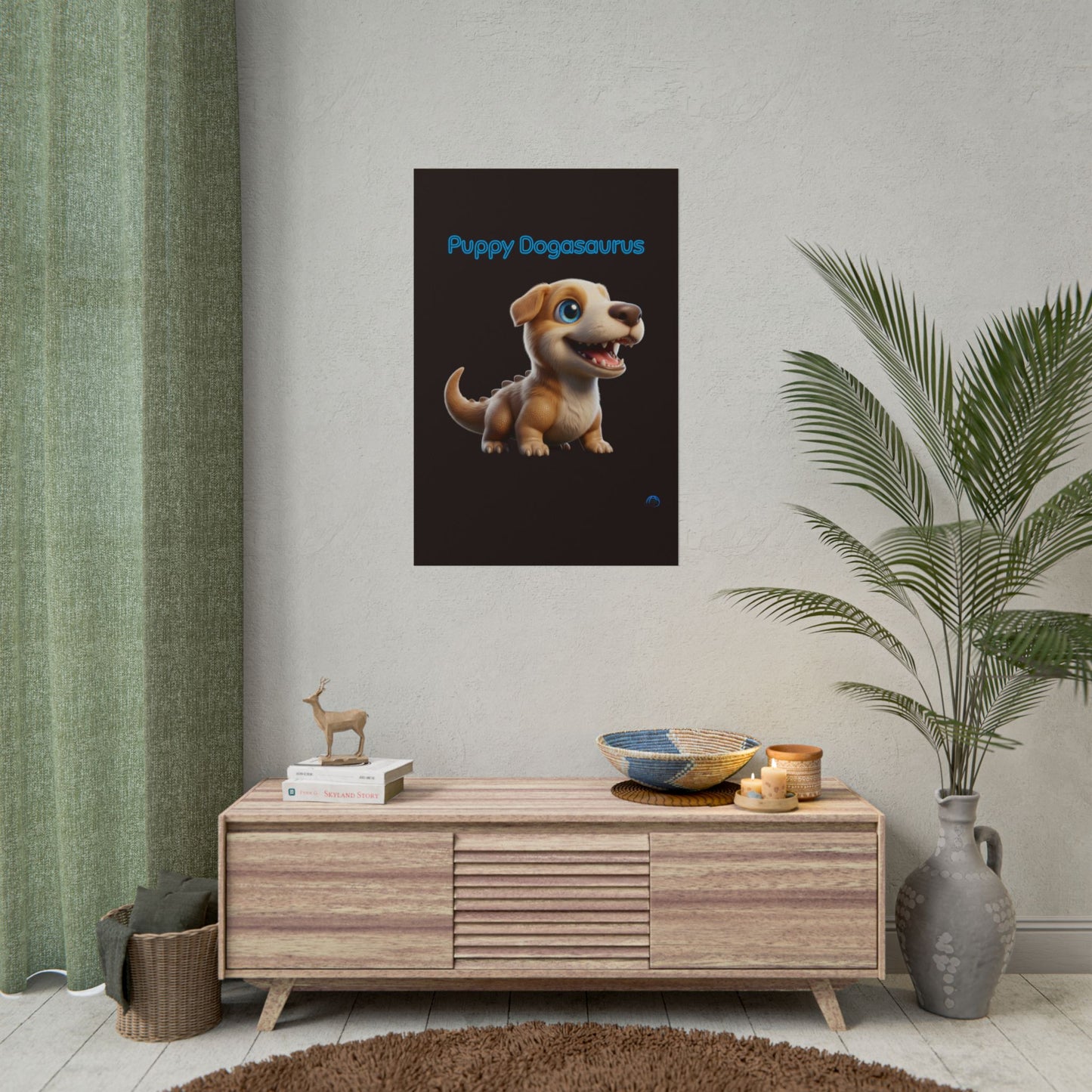 Puppy Dogasaurus™ Rolled Poster – Cute Dinosaur Character Kids Wall Art