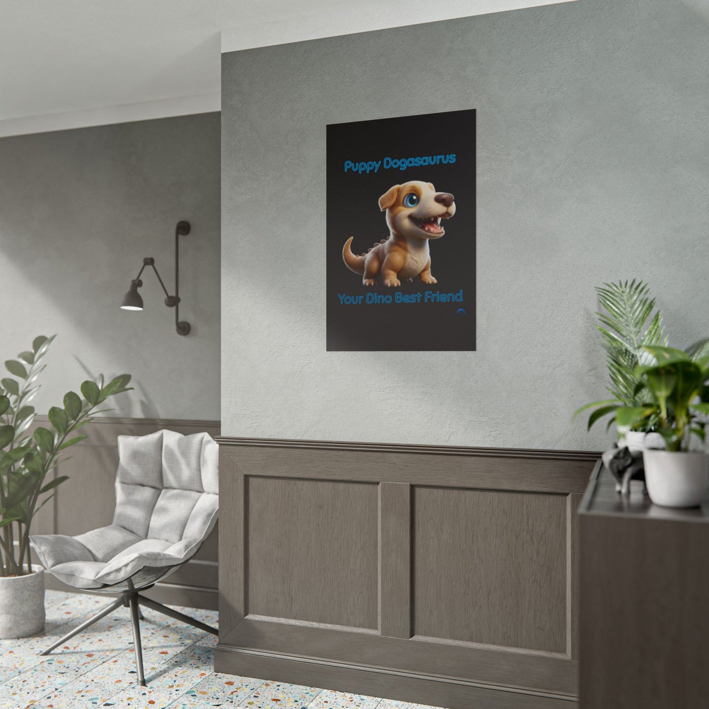 Puppy Dogasaurus Poster — "Puppy Dogasaurus: Your Dino Best Friend" Cute Kids Wall Art