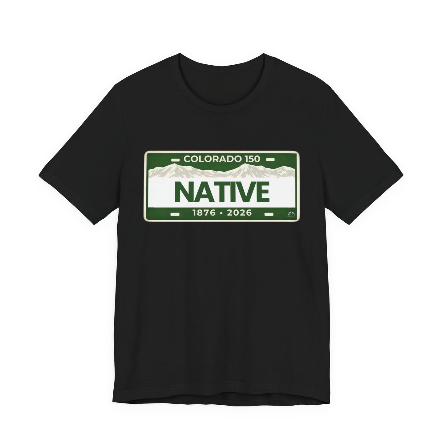 Colorado 150 Native License Plate T-Shirt – 1876–2026