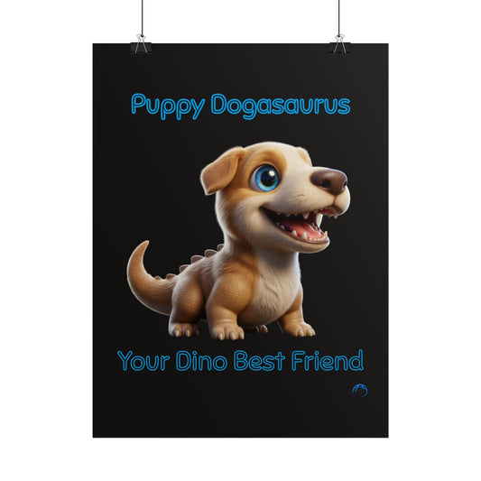 Puppy Dogasaurus Poster — "Puppy Dogasaurus: Your Dino Best Friend" Cute Kids Wall Art