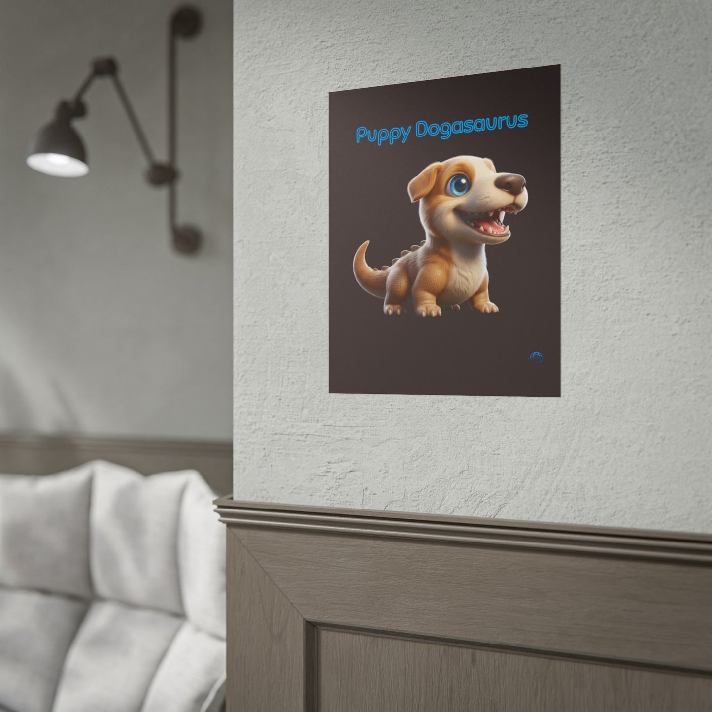 Puppy Dogasaurus™ Rolled Poster – Cute Dinosaur Character Kids Wall Art