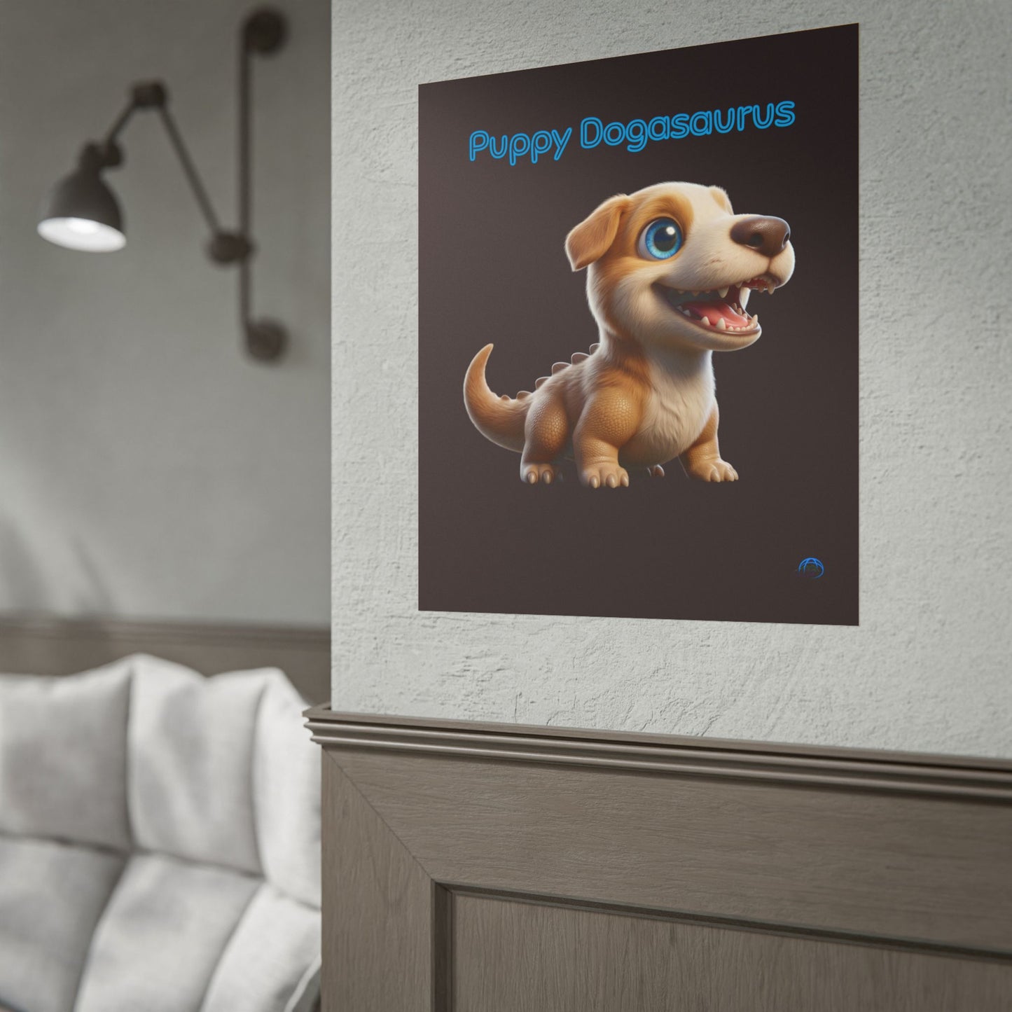 Puppy Dogasaurus™ Rolled Poster – Cute Dinosaur Character Kids Wall Art