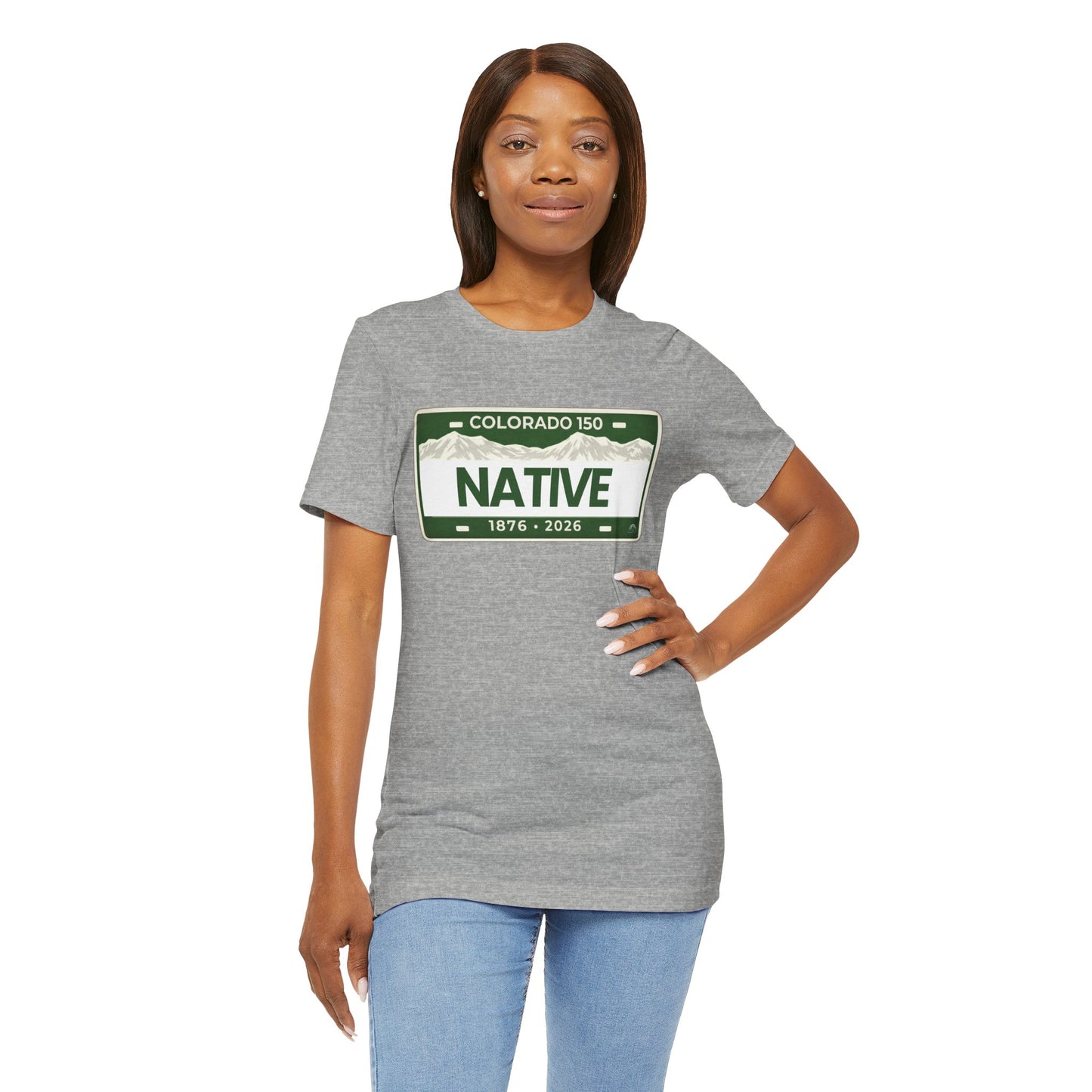 Colorado 150 Native License Plate T-Shirt – 1876–2026