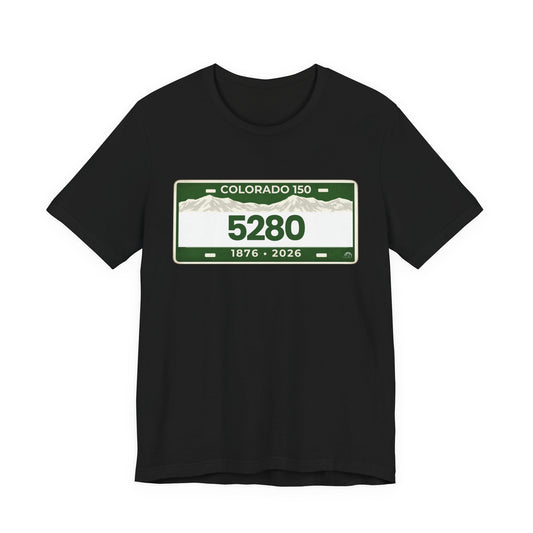Colorado 150 5280 License Plate T-Shirt – 1876–2026