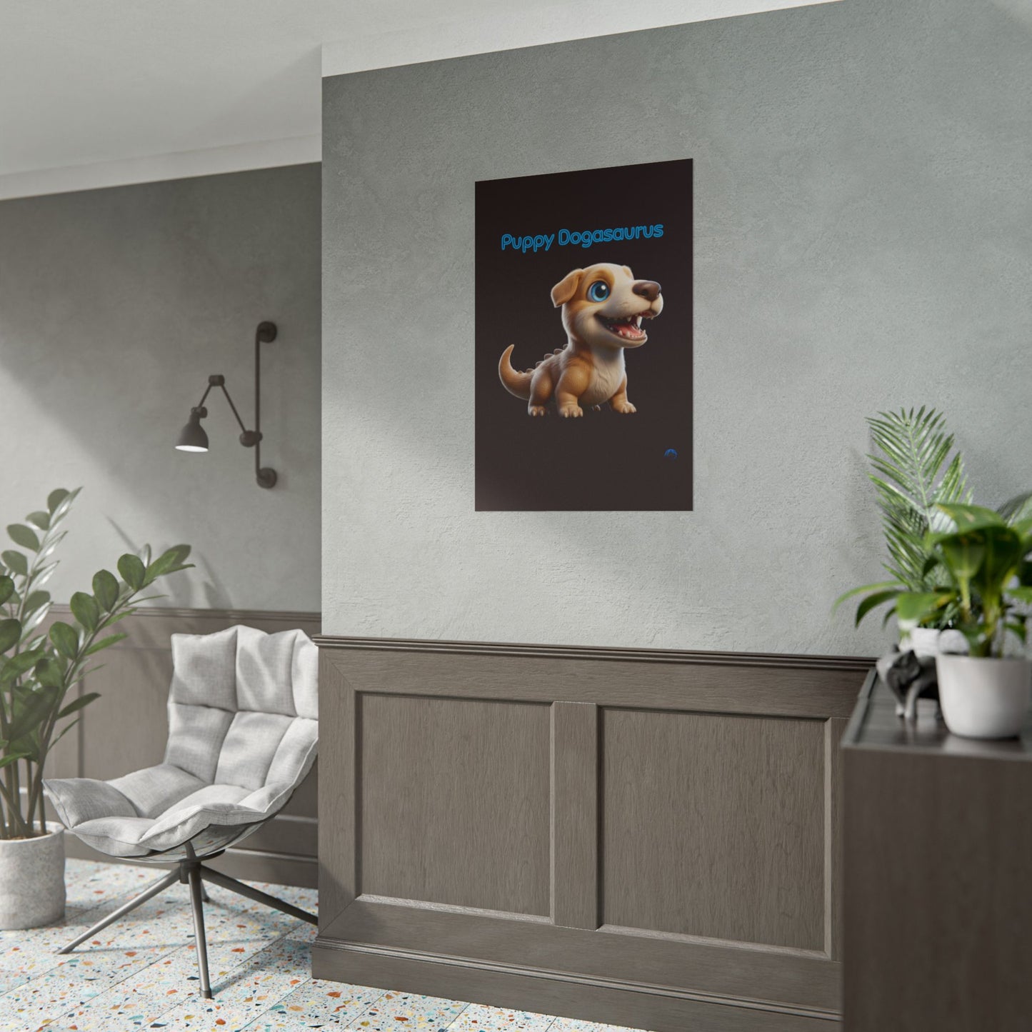 Puppy Dogasaurus™ Rolled Poster – Cute Dinosaur Character Kids Wall Art