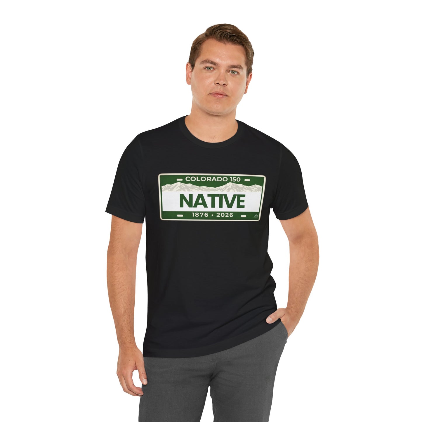 Colorado 150 Native License Plate T-Shirt – 1876–2026